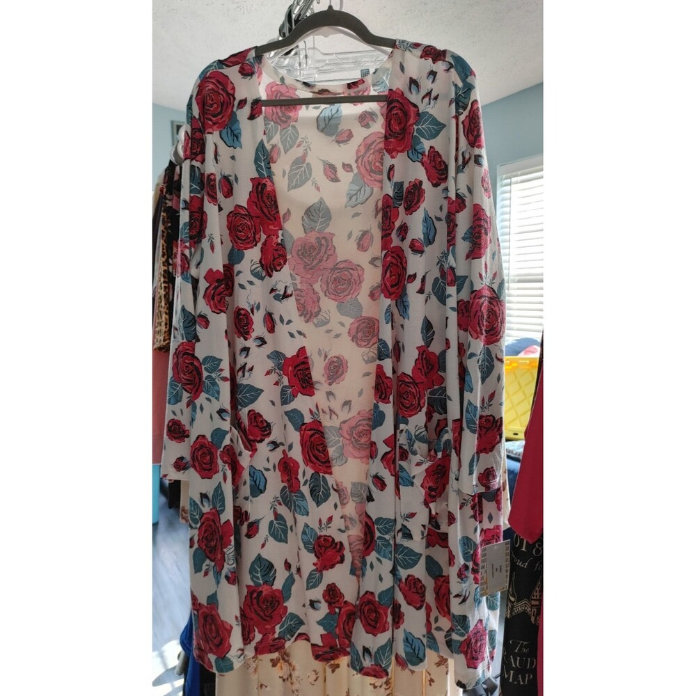 Lularoe Caroline Cardigan 3X Roses